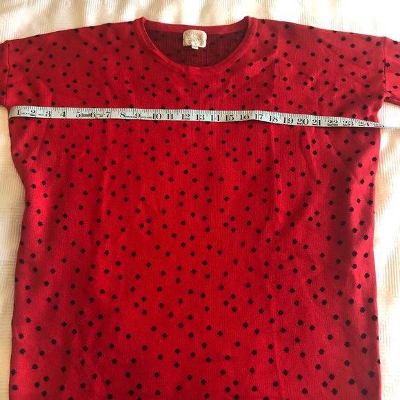 Willow & Page Red Sweater with Black Polka Dots - Picture 4 of 8